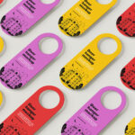 5 Shots of Rounded Door Hanger Mockup