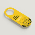 5 Shots of Rounded Door Hanger Mockup