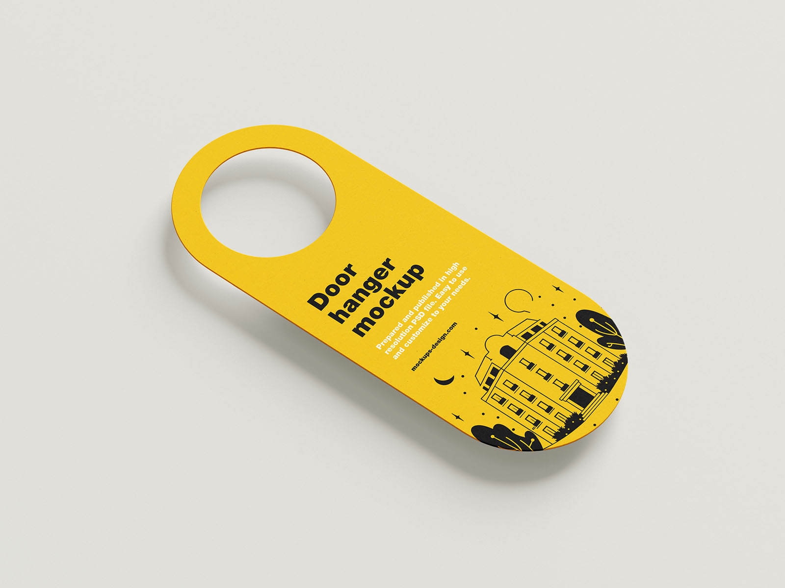 Free 5 Shots of Rounded Door Hanger Mockup PSD Template