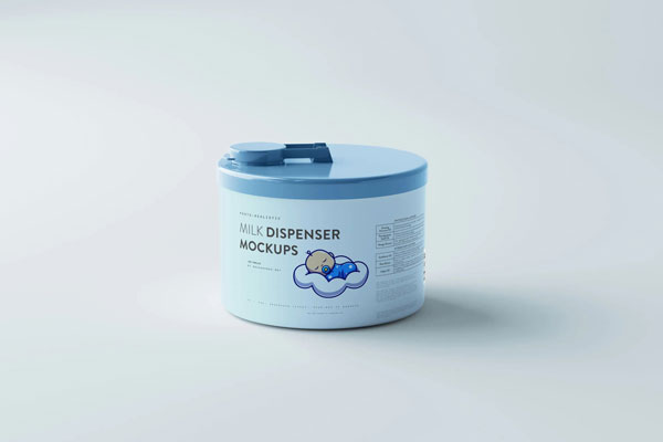5 Shots of the Baby Milk Dispenser Jar Mockup