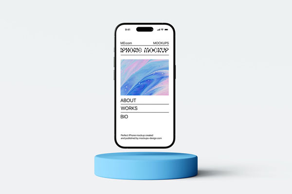 5 Showcases of iPhone 15 Mockup on Podium