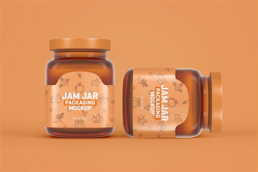 5 Showcases of Jam Jar Mockup