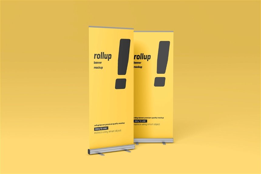 5 Showcases of Rollup Trade Show Banner Mockup
