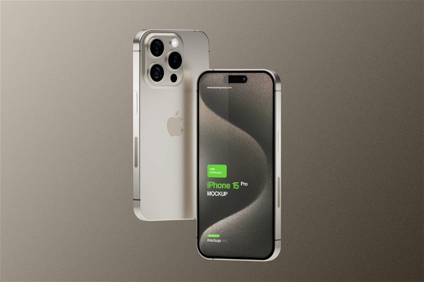 5 Sights of iPhone 15 Pro Mockup