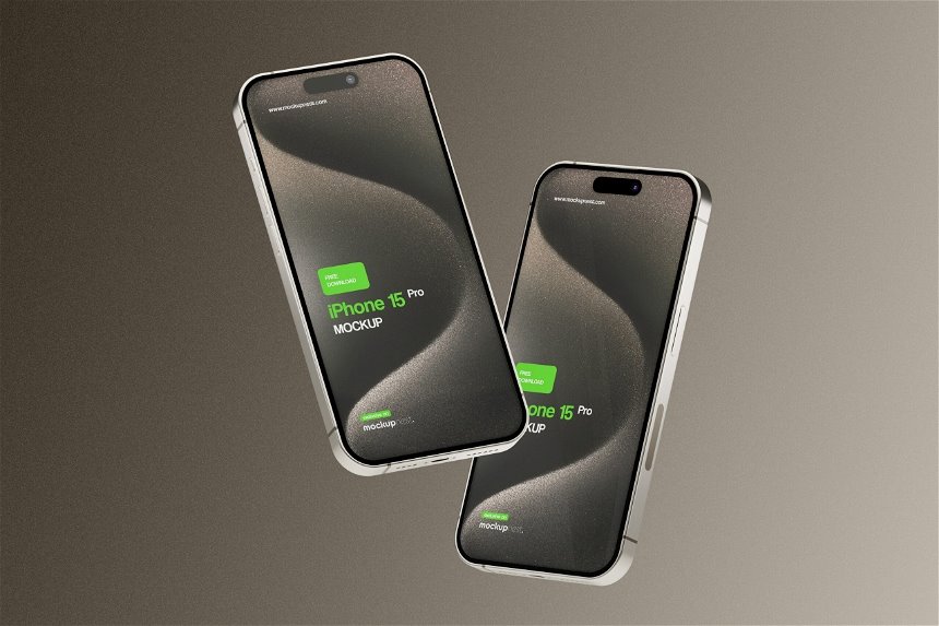 5 Sights of iPhone 15 Pro Mockup