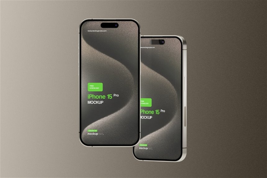 5 Sights of iPhone 15 Pro Mockup