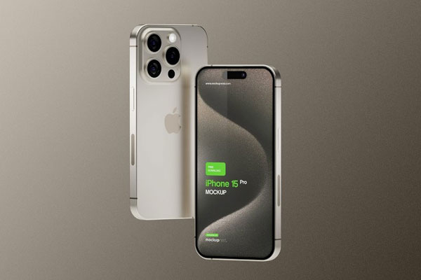 5 Sights of iPhone 15 Pro Mockup