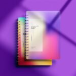 5 Sights of Spiral Notebook Mockup with Shadow Overlay