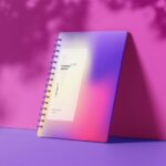 5 Sights of Spiral Notebook Mockup with Shadow Overlay