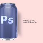 5 Soda Can Mockup from Different Perspectives