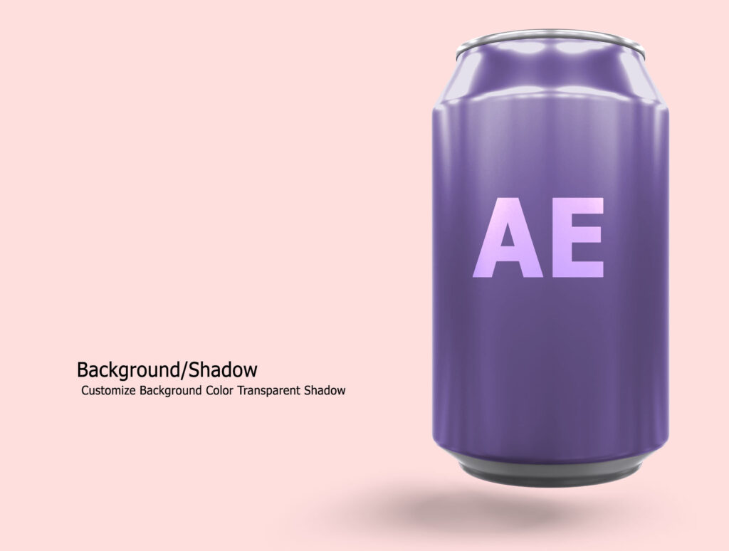 5 Soda Can Mockup from Different Perspectives