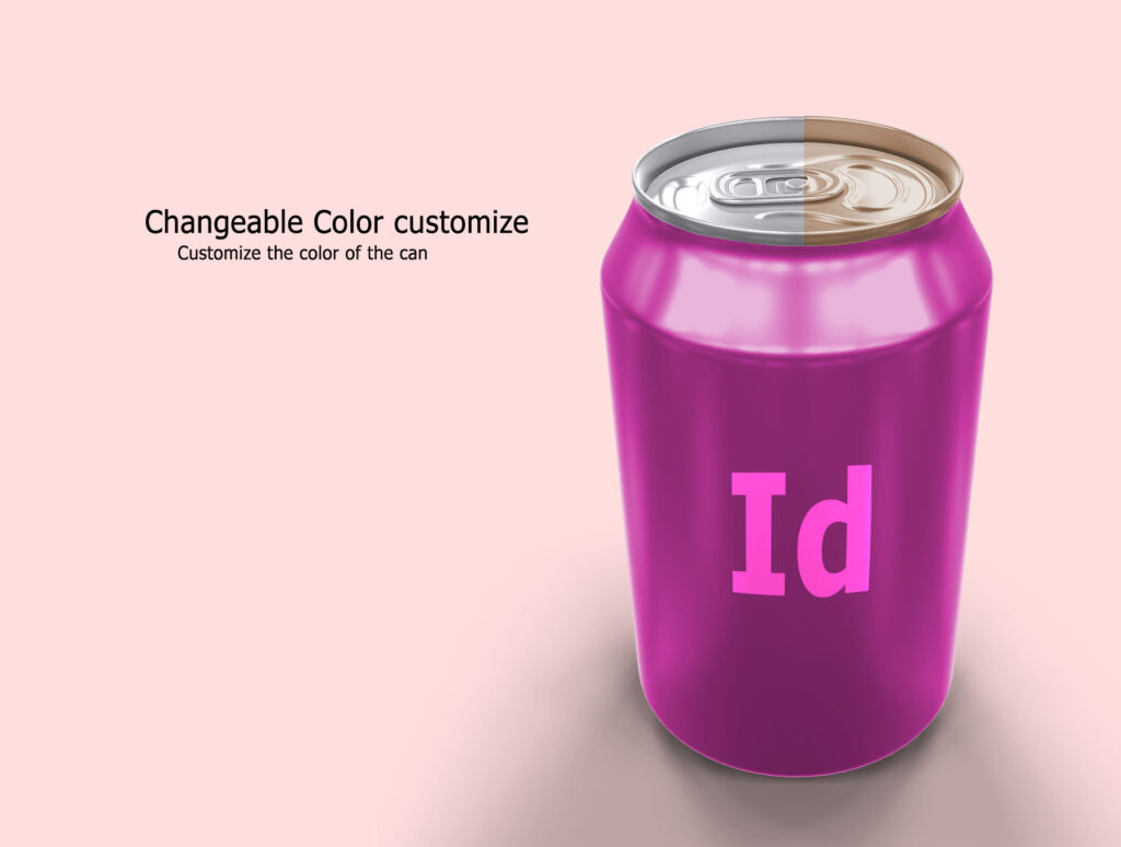 5 Soda Can Mockup from Different Perspectives
