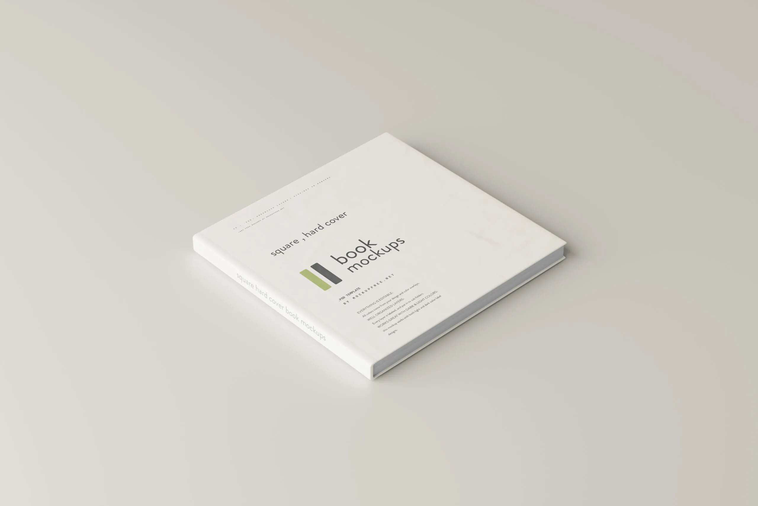 5 Square Hard Cover Book Mockups in Varied Views FREE PSD