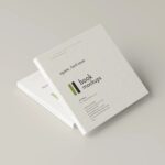 5 Square Hard Cover Book Mockups in Varied Views