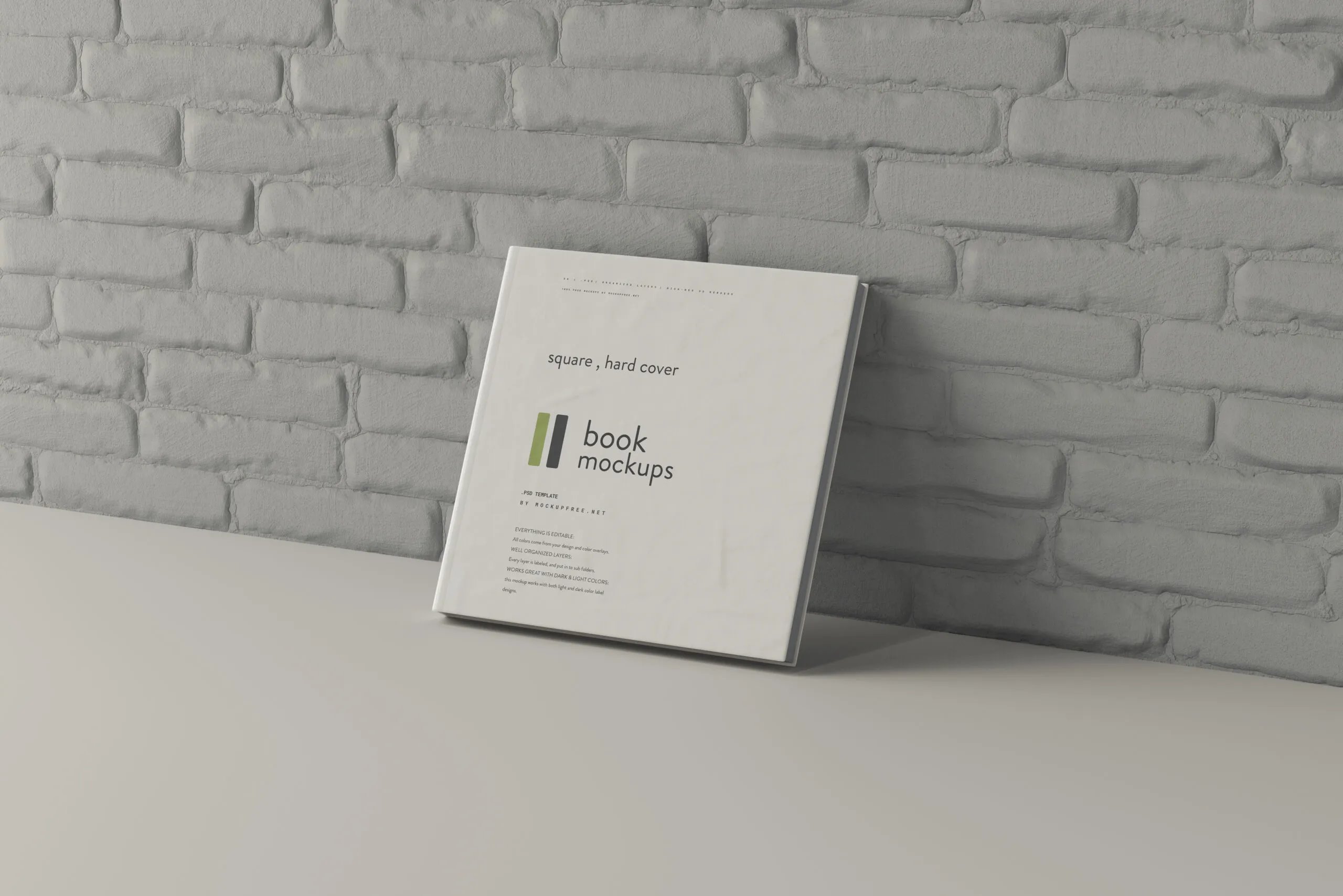 5 Square Hard Cover Book Mockups in Varied Views FREE PSD