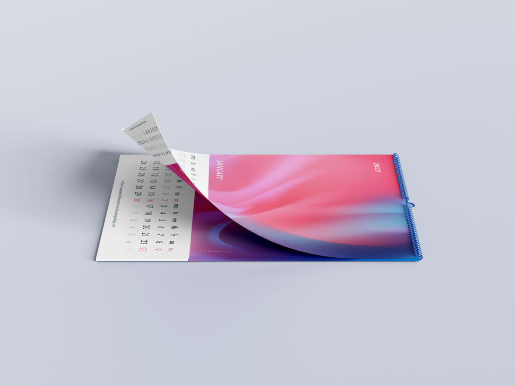 5 Square Wall Calendar Mockups in Different Visions