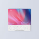 5 Square Wall Calendar Mockups in Different Visions