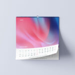 5 Square Wall Calendar Mockups in Different Visions