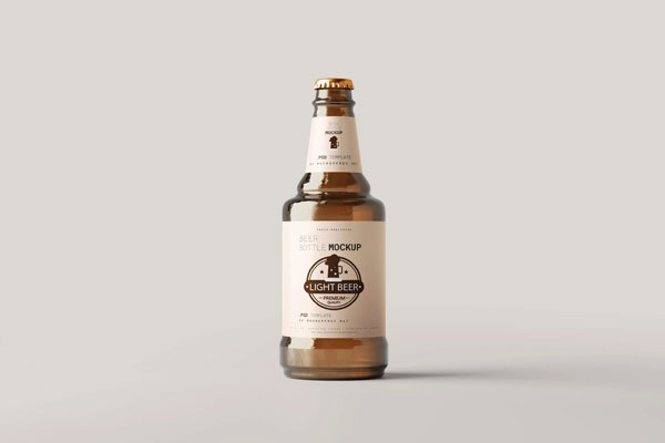 5 Stubby Beer Bottle Mockups in Different Visions