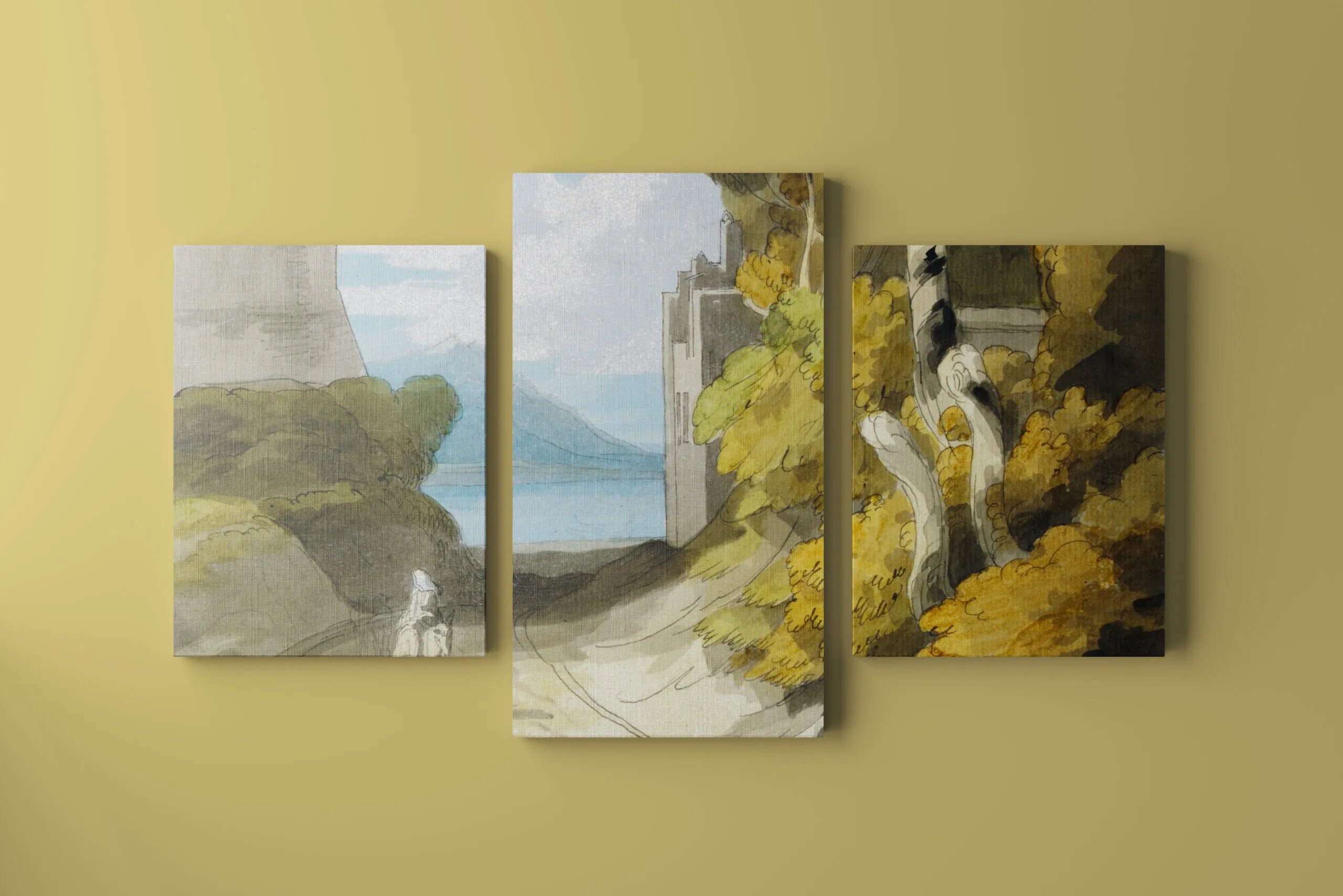 5 Three Piece Canvas Mockups in Front Sight FREE PSD