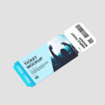 5 Tickets Mockups in Perspective Sights