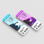 5 Tickets Mockups in Perspective Sights