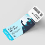 5 Tickets Mockups in Perspective Sights