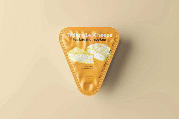 5 Triangle Cheese Packaging Mockups in Different Visions