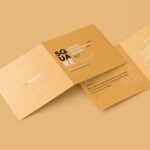 5 Visions of Square Folded Invitation Card Mockup