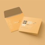 5 Visions of Square Folded Invitation Card Mockup