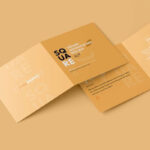 5 Visions of Square Folded Invitation Card Mockup