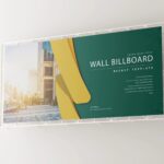 5 Wall Billboard Mockups in Front and Perspective Sights
