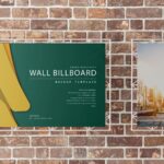 5 Wall Billboard Mockups in Front and Perspective Sights