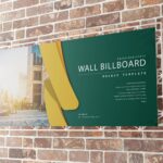 5 Wall Billboard Mockups in Front and Perspective Sights