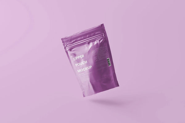 5 Zipper Pouch Mockup in Front and Perspective Views