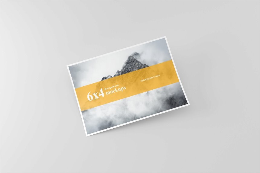 6×4 Postcard Flyer Mockups in 4 Showcases