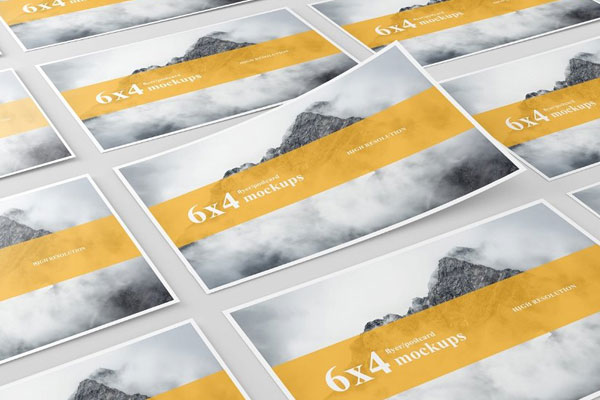 6×4 Postcard Flyer Mockups in 4 Showcases