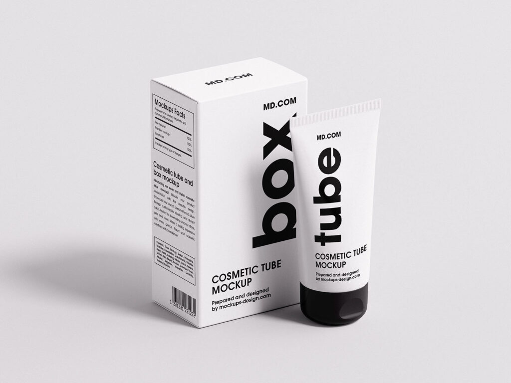 6 Cosmetic Tube Mockups with Box