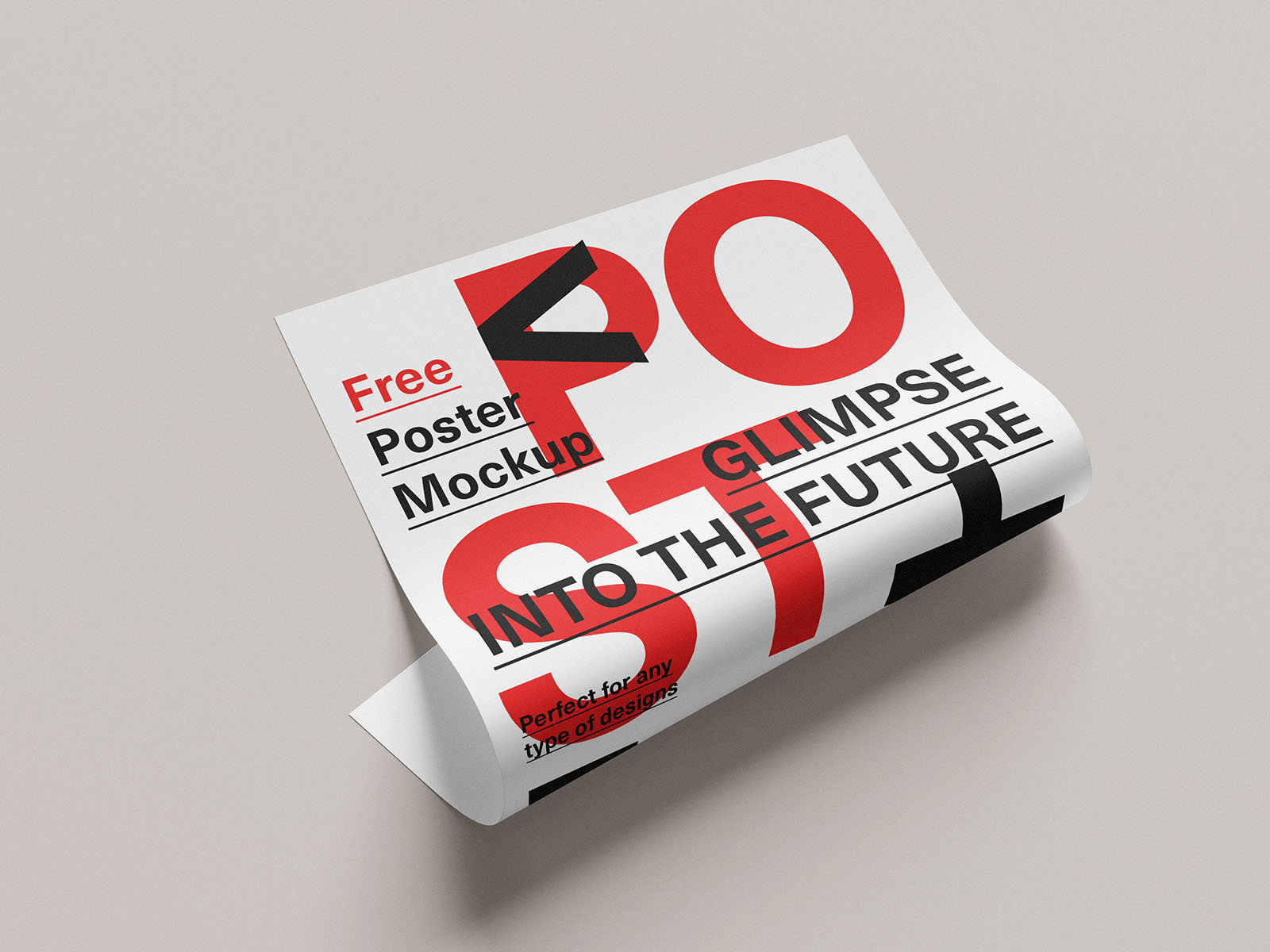 6 Curved Poster Mockups in Different Views FREE PSD