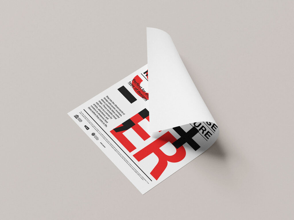 6 Curved Poster Mockups in Different Views