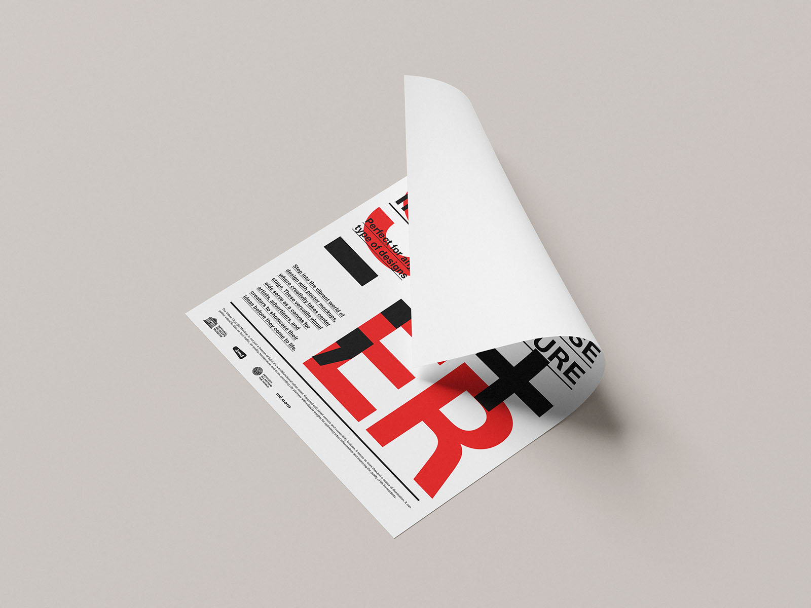 6 Curved Poster Mockups in Different Views FREE PSD