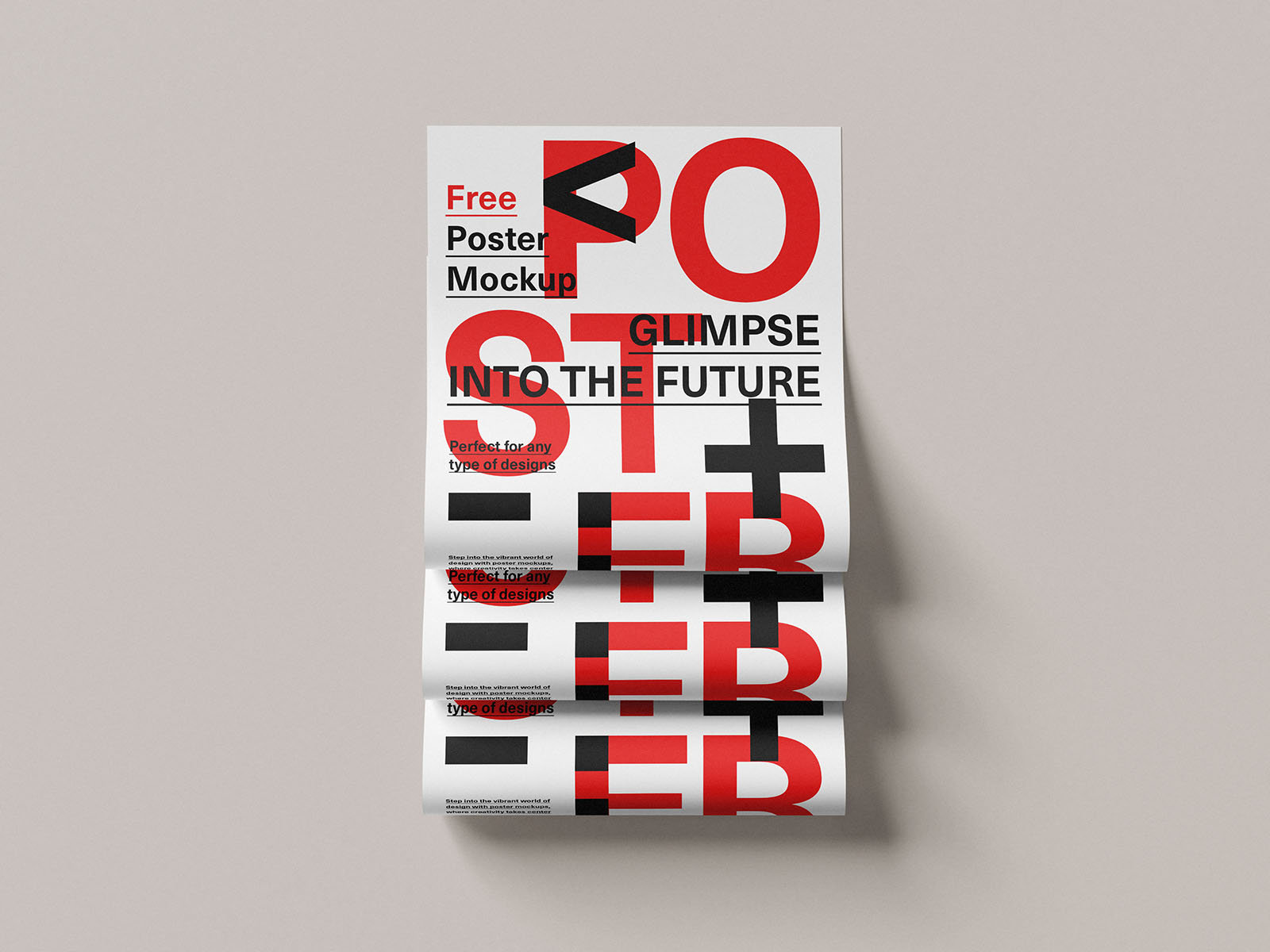 6 Curved Poster Mockups in Different Views FREE PSD