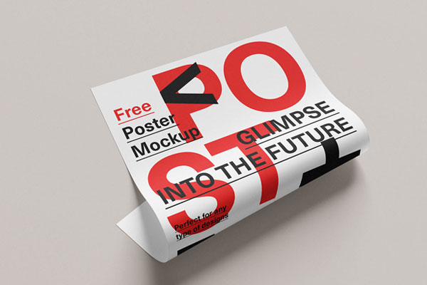 6 Curved Poster Mockups in Different Views