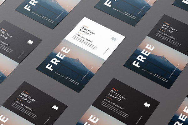 6 Grid Mockups of Flyers in Various Shots