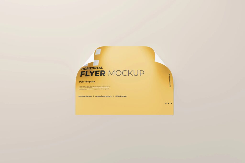 6 Horizontal A4 Flyer Mockups in Front and Perspective Views mockup preview