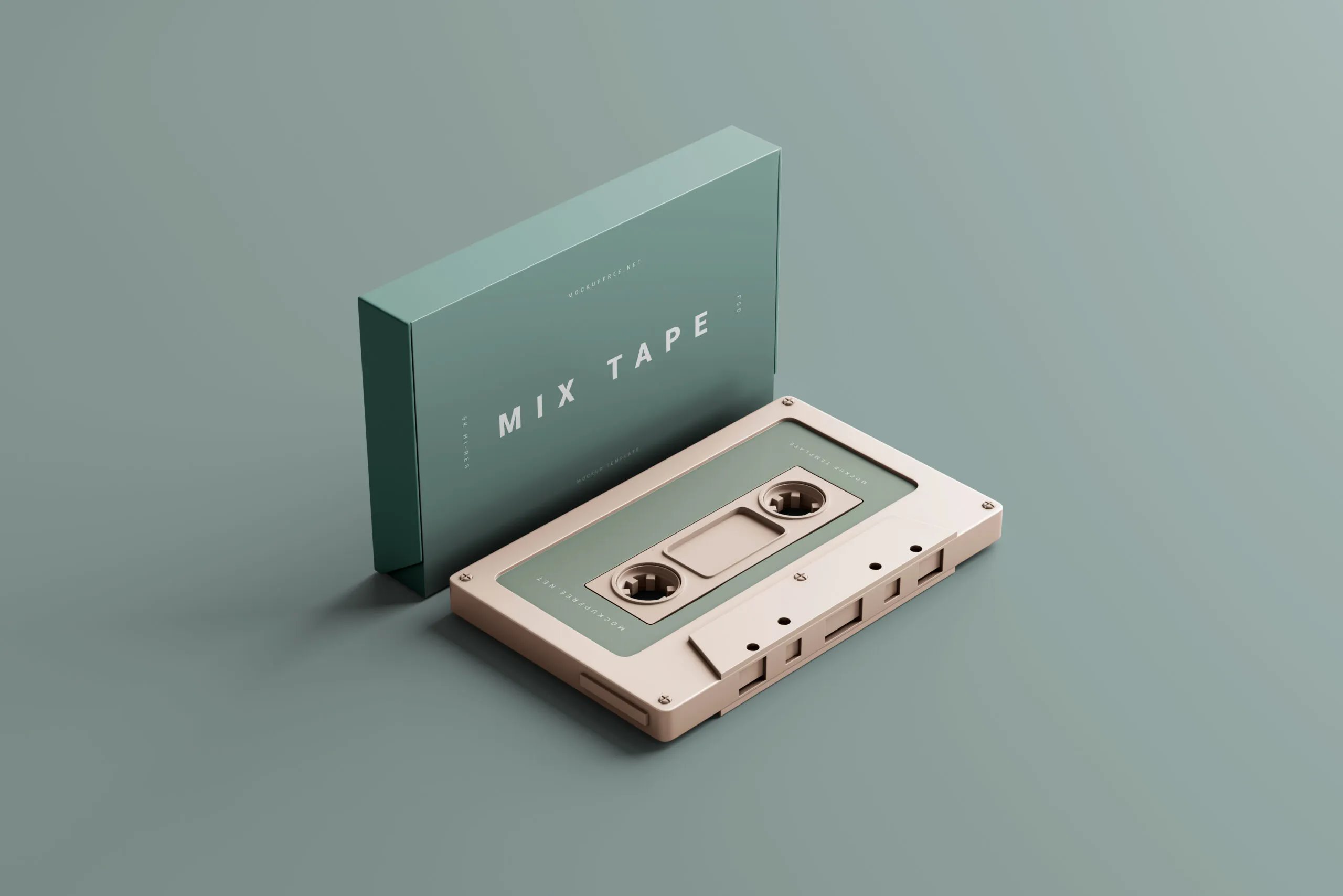 6 Mixtape Cover and Cassette Mockups in Varied Sights FREE PSD