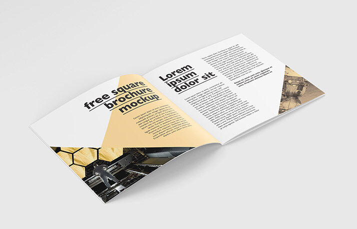 5 Mockups Featuring Square Brochure mockup preview