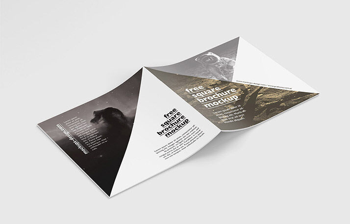5 Mockups Featuring Square Brochure mockup preview