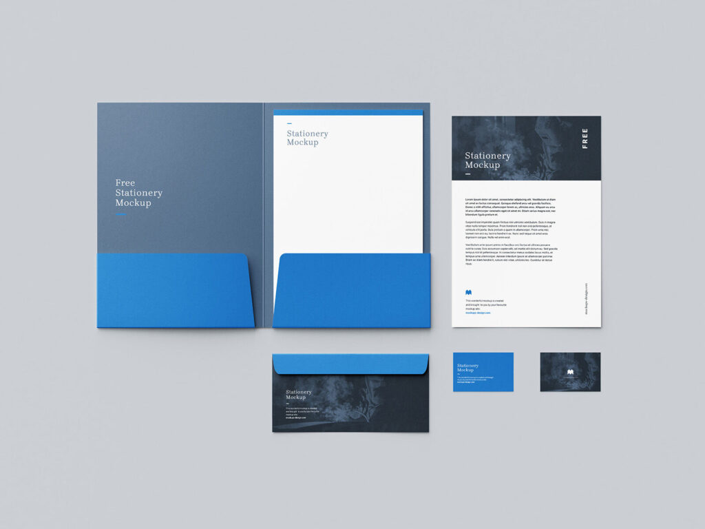 6 Mockups Featuring Stationery in Different Views