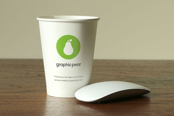6 Mockups of Disposable Paper Cups in Different Views